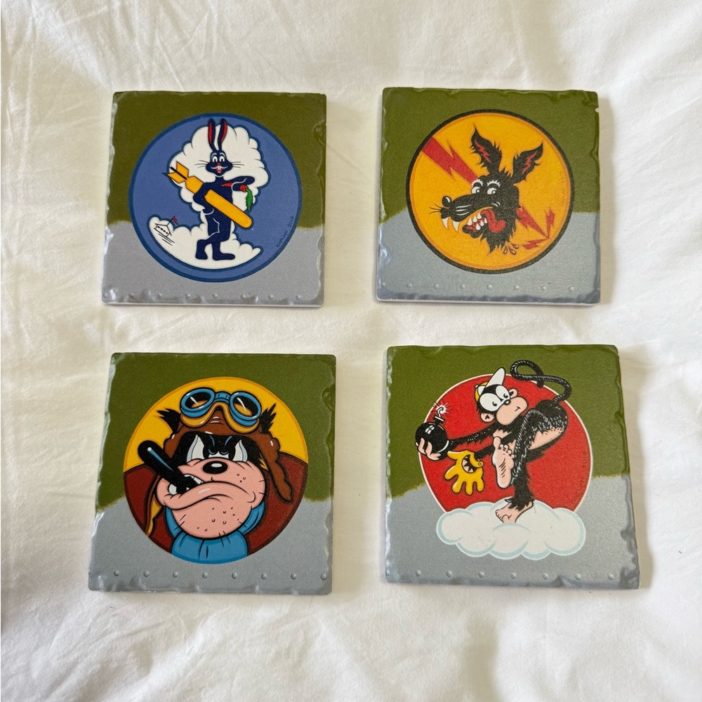 Warbirds | WWII US Army 8th Air Force B-17 Squadron Bomb & Fighter Coaster Set
